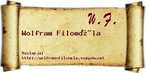 Wolfram Filoméla névjegykártya